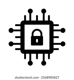 Grab this creative icon of secure processor in modern style