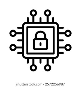 Grab this creative icon of secure processor in modern style