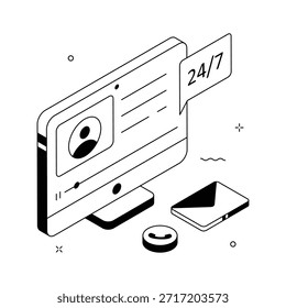 Grab this creative isometric illustration of customer support