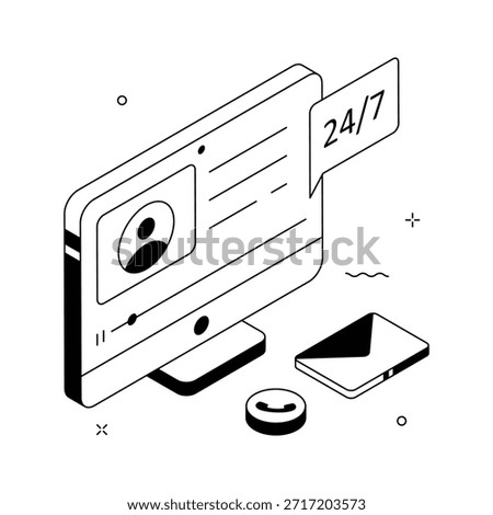 Grab this creative isometric illustration of customer support