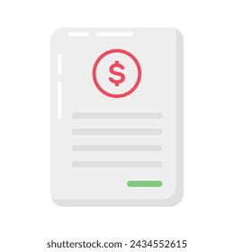 Grab this creatively crafted icon of invoice in flat style, ready to use vector