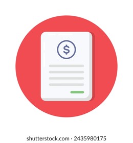 Grab this creatively crafted icon of invoice in flat style, ready to use vector