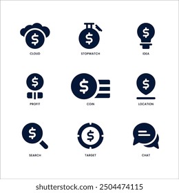 Grab this creatively crafted icons set of business and finance