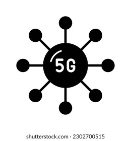Dieses kreativ gestaltete 5G-Netzwerkverbindungssymbol im trendigen Stil, 5G-Technologie-Vektorgrafik