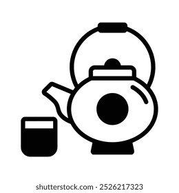 Grab this creatively designed amazing icon of teapot, premium vector