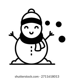 Schnappen Sie sich dieses kreativ gestaltete Snowman-Symbol im Glyphenstil