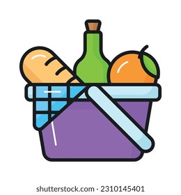 Grab this creatively designed icon of fruit basket in modern style, ready to use icon