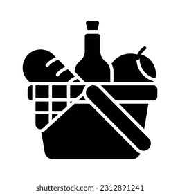 Grab this creatively designed icon of fruit basket in modern style, ready to use icon