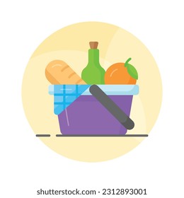 Grab this creatively designed icon of fruit basket in modern style, ready to use icon