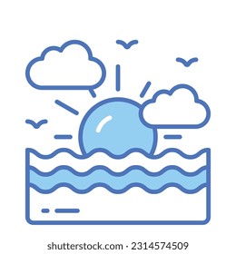 Grab this creatively designed icon of sunset in modern style, premium vector