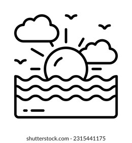 Grab this creatively designed icon of sunset in modern style, premium vector