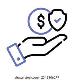 Grab this creatively designed icon of loan protection in modern style