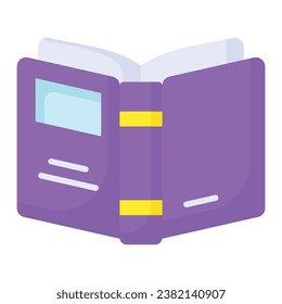 Grab this creatively designed icon of book, download this premium vector