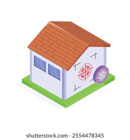 Grab this creatively designed icon of property target in modern style