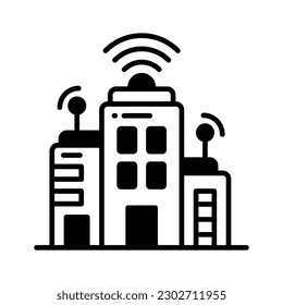 Grab this creatively designed smart city icon in trendy style, 5G technology vector