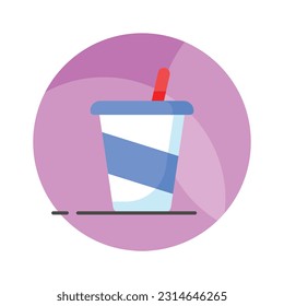 Grab this creatively designed vector of drink in trendy style, ready to use icon
