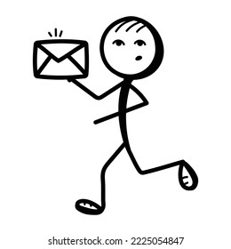 Grab this customizable hand drawn icon of email received 