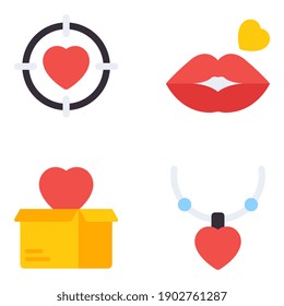Grab this cute love flat icons pack. With a lot of love inspired heart icons, this pack will come in especially handy around Valentine's and generally good all year round.
