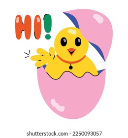 Grab this cute sticker of egg hatching 