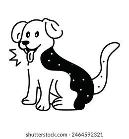 Agarra este doodle icono de un perro ladrando 