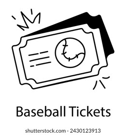 Schnappt euch dieses Doodle-Icon von Baseball-Tickets 