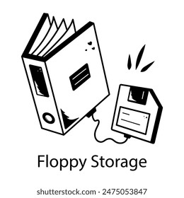 Grab this doodle icon of floppy storage 