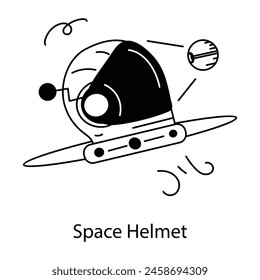 Grab this doodle icon of a space helmet 