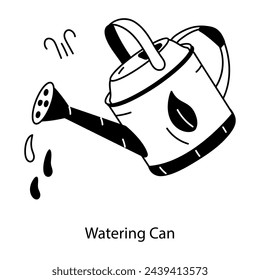 Grab this doodle icon of watering can 