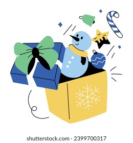 Grab this doodle mini illustration of christmas surprise 