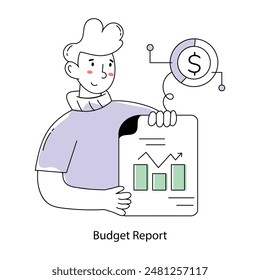 Grab this doodle mini illustration of budget report 