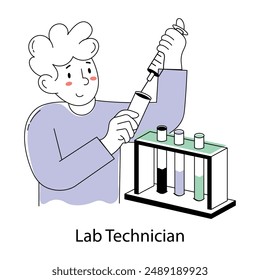 Grab this doodle mini illustration of lab technician 