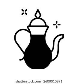 Grab this easy to use glyph icon of arabic teapot