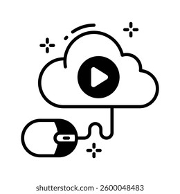 Grab this easy to use glyph icon of internet cloud video storage