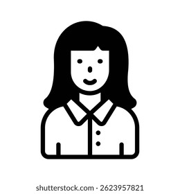 Grab this easy to use glyph icon of secretary character