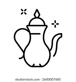 Grab this easy to use line icon of arabic teapot