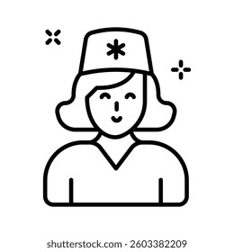 Grab this easy to use line icon of nurse character