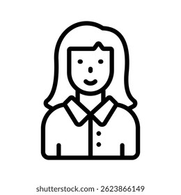 Grab this easy to use line icon of secretary character