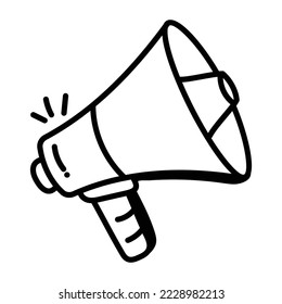 Grab this editable doodle icon of megaphone 