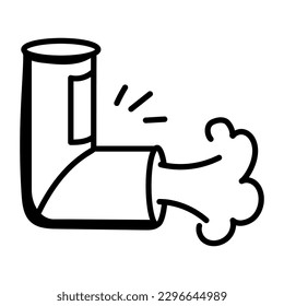 Nimm dieses bearbeitbare Doodle-Symbol für Asthma-Inhalator 