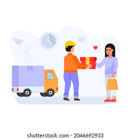 Grab this editable flat illustration of fast delivery 