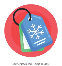 Agarra este icono editable plano redondeado de etiquetas de invierno 