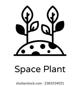 Agarra este ícono de estilo de glifo editable de planta espacial 