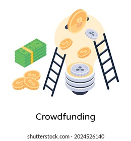 Grab this editable illustration of crowdfunding