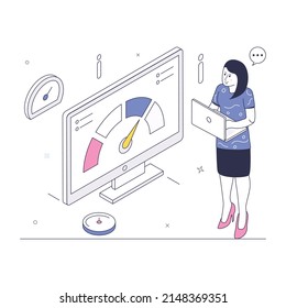 Grab this editable isometric illustration of business accounting 

