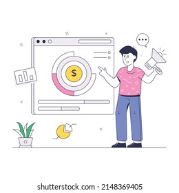 Grab this editable isometric illustration of business accounting 

