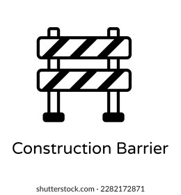 Grab this editable solid icon of construction barrier, 