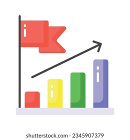 Grab this editable vector of growth chart, business analysis icon design