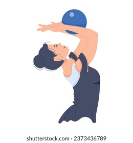 Grab this flat character illustration of rhythmic gymnast 