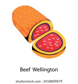 Grab this flat icon of beef wellington 