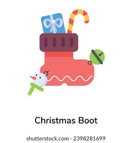Grab this flat icon of christmas boot 